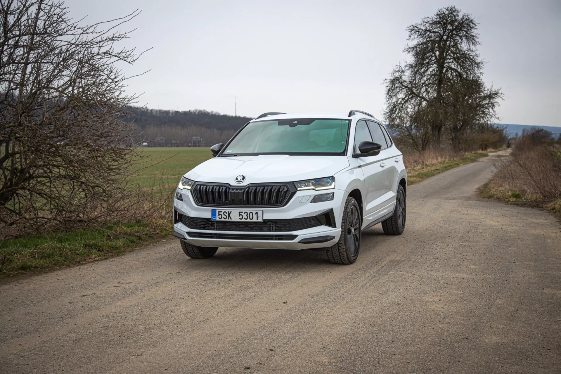 SUV Skoda Karoq 2021 en un entorno exterior dinámico, destacando el diseño elegante y las características avanzadas